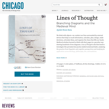 Lines of Thought: Branching Diagrams and the Medieval Mind, Even-Ezra