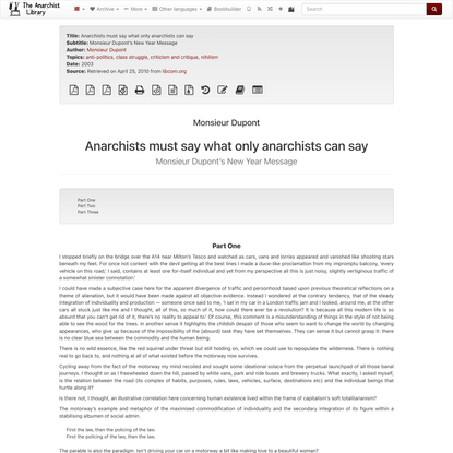 Anarchists must say what only anarchists can say