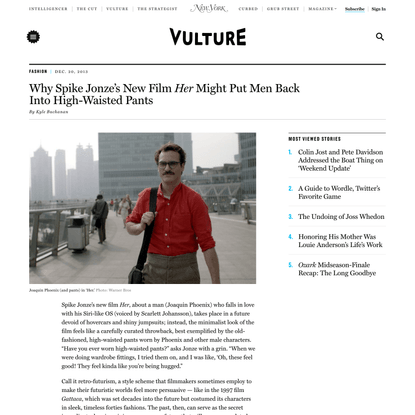Why Spike Jonze’s New Film Her Might Put Men Back Into High-Waisted Pants