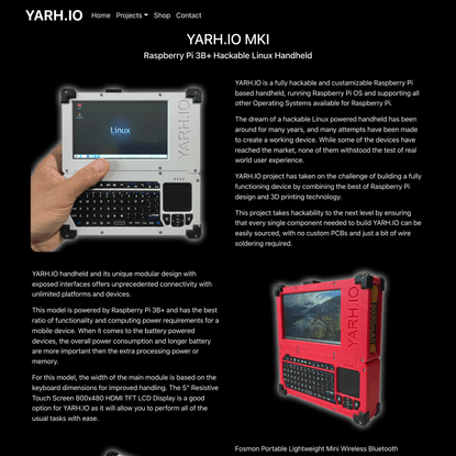 YARH.IO MKI Raspberry Pi 3B+ Hackable Linux Handheld