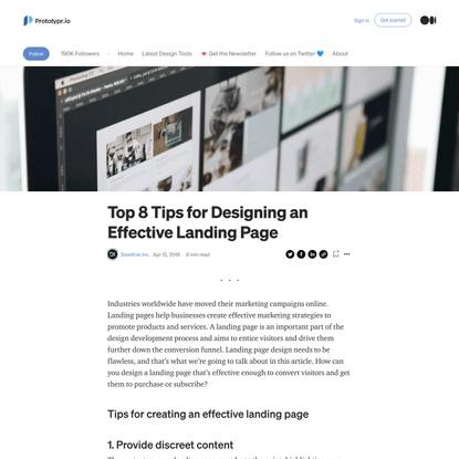 Top 8 Tips for Designing an Effective Landing Page