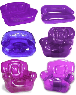 Purple inflatable chairs