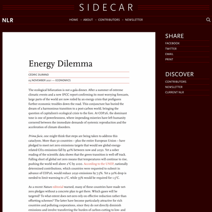 Cédric Durand, Energy Dilemma — Sidecar