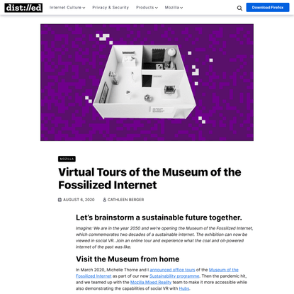 Virtual Tours of the Museum of the Fossilized Internet | The Mozilla Blog