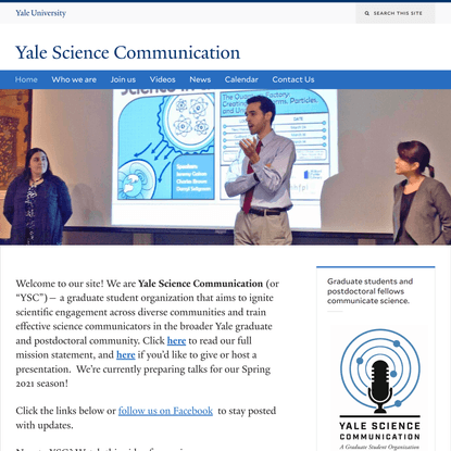 Home: Main text | Yale Science Communication