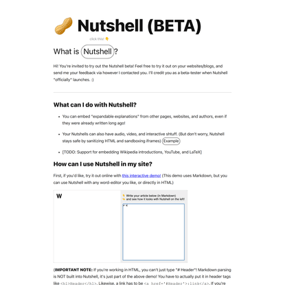 Nutshell! (BETA)