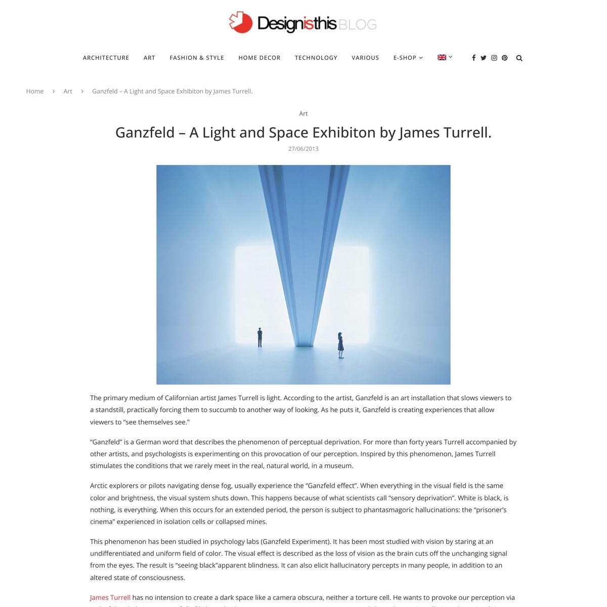 Ganzfeld - A Light and Space Exhibiton by James Turrell. — Are.na