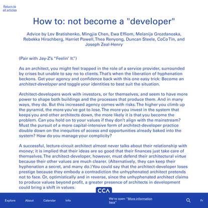 How to: not become a “developer”