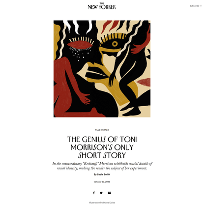 The Genius of Toni Morrison’s Only Short Story