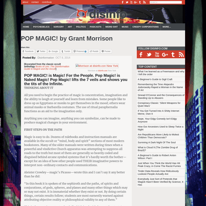 POP MAGIC! by Grant Morrison - disinformation