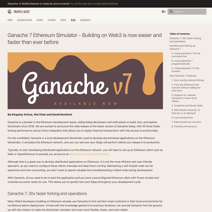 Ganache 7 Ethereum Simulator - Building on Web3 is now easier and faster than ever before - Truffle Suite