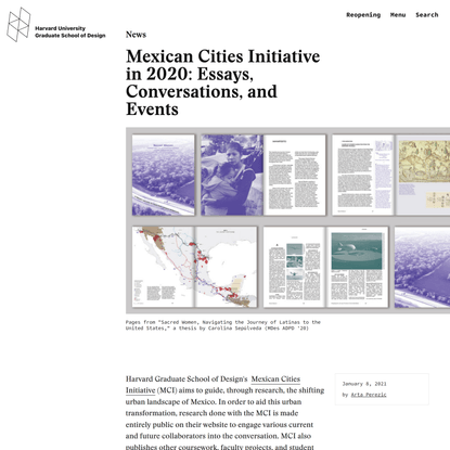 Mexican Cities Initiative in 2020: Essays, Conversations, and Events