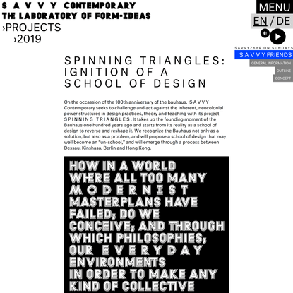Spinning Triangles: Ignition of a school of design