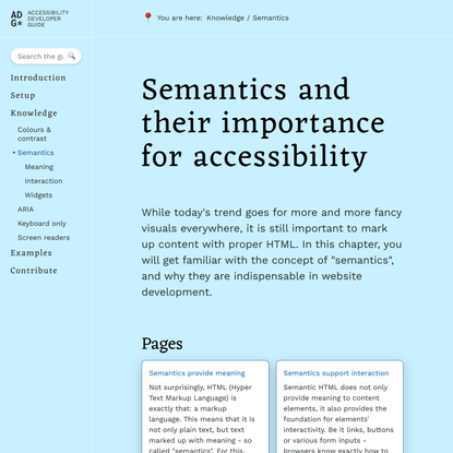 Semantics and their importance for accessibility