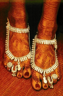 feet of an indian bride