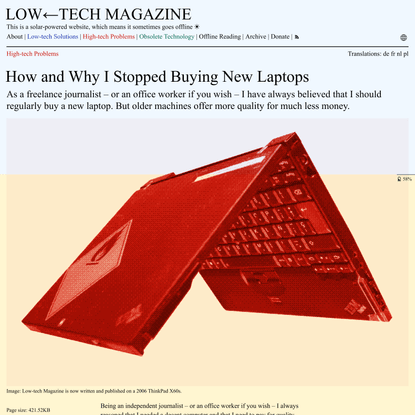 How and Why I Stopped Buying New Laptops | LOW←TECH MAGAZINE
