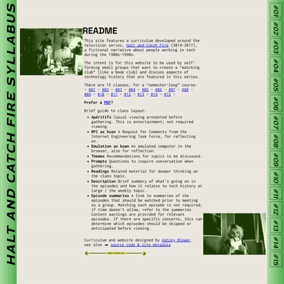 Halt and Catch Fire Syllabus - Halt and Catch Fire Syllabus