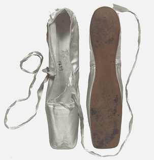 Dance shoes used by Marie Taglioni, 1829