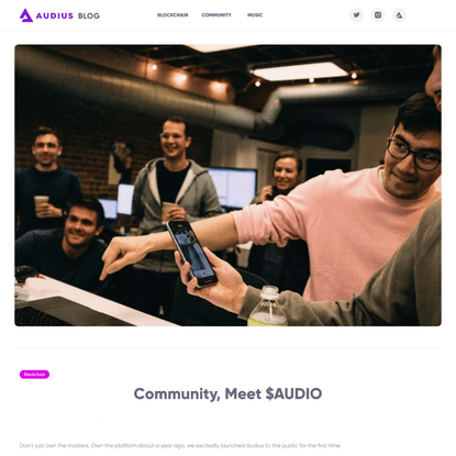 Community, Meet $AUDIO - Audius Blog