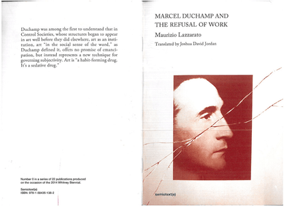 Marcel Duchamp And The Refusal of Work