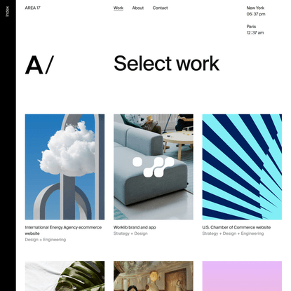 Select work — AREA 17