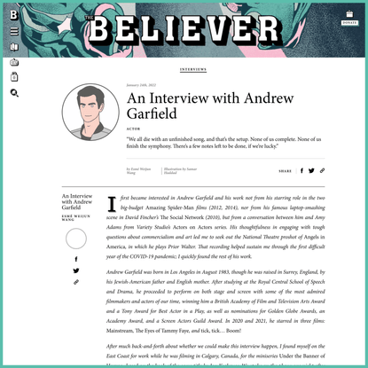 An Interview with Andrew Garfield - Believer Magazine