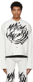 MAXIMILIAN_White Denim Logo Jacket