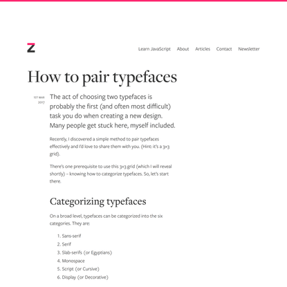 How to pair typefaces | Zell Liew