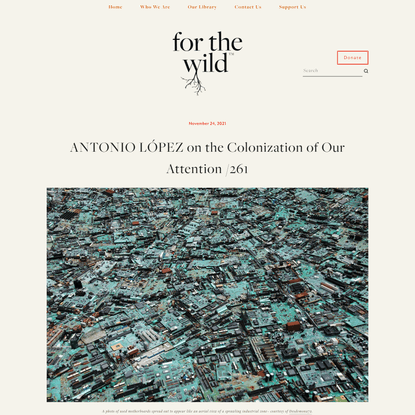 ANTONIO LÓPEZ on the Colonization of Our Attention /261 — FOR THE WILD