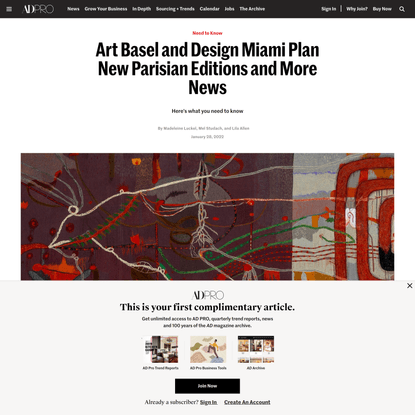 Art Basel and Design Miami Plan New Parisian Editions and More News