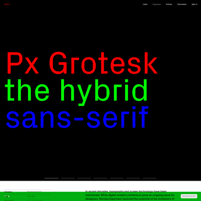 Px Grotesk « Typefaces « Optimo