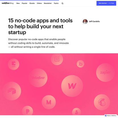 15 no-code apps and tools to help build your next startup | Webflow Blog