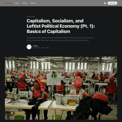 Capitalism, Socialism, and Leftist Political Economy (Pt. 1): Basics of Capitalism