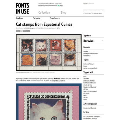 Cat stamps from Equatorial Guinea
