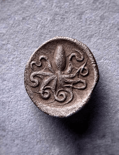 Silver Octopus coin Syracuse 460 Bc