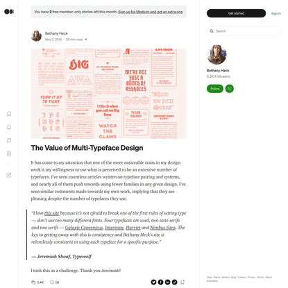 The Value of Multi-Typeface Design