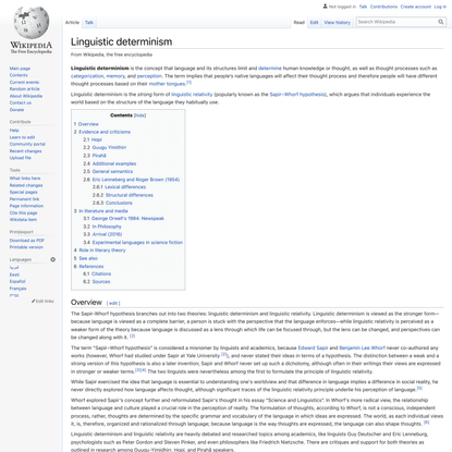 Linguistic determinism - Wikipedia