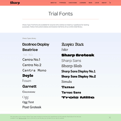 Sharp Type Trial Fonts