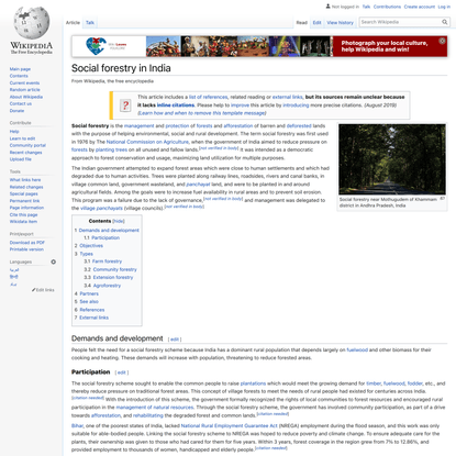 Social forestry in India - Wikipedia