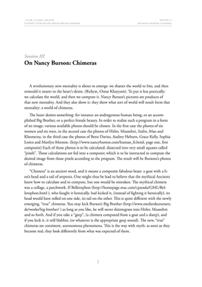 Session III. On Nancy Burson: Chimeras (PDF)
