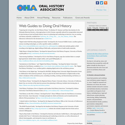 Web Guides to Doing Oral History