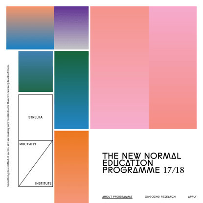 The New Normal - Strelka Institute's education programme 2017/18