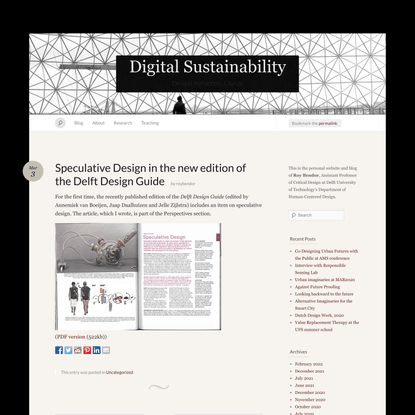 Speculative Design in the new edition of the Delft Design Guide « Digital Sustainability