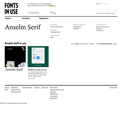 Anselm Serif in use