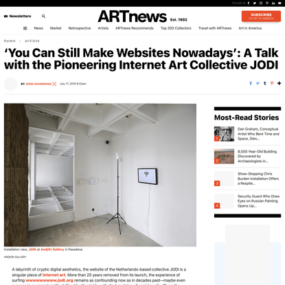 ‘You Can Still Make Websites Nowadays’: A Talk with the Pioneering Internet Art Collective JODI
