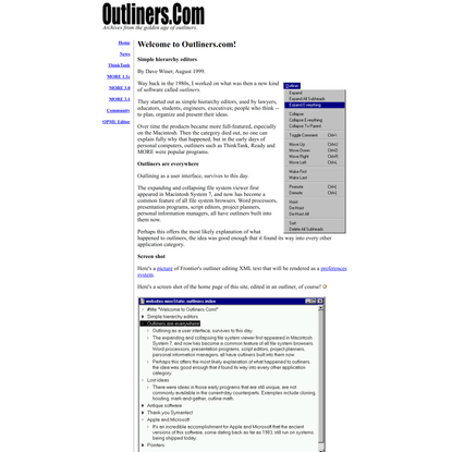 Outliners.Com: Welcome to Outliners.com!