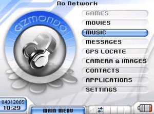 Gizmondo Menu Screen (2005)