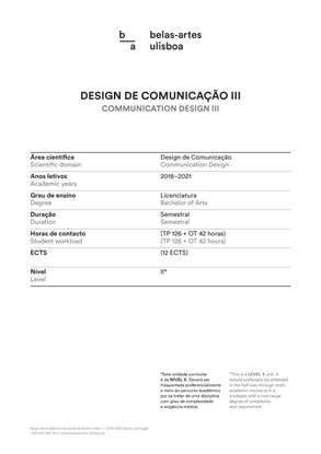 Programa curricular: Design de comunicação III