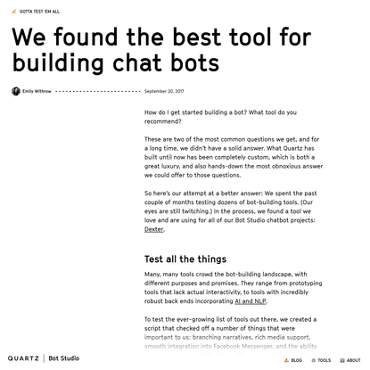 We found the best tool for building chat bots
