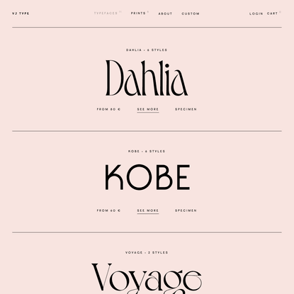 VJ Type Typefaces
